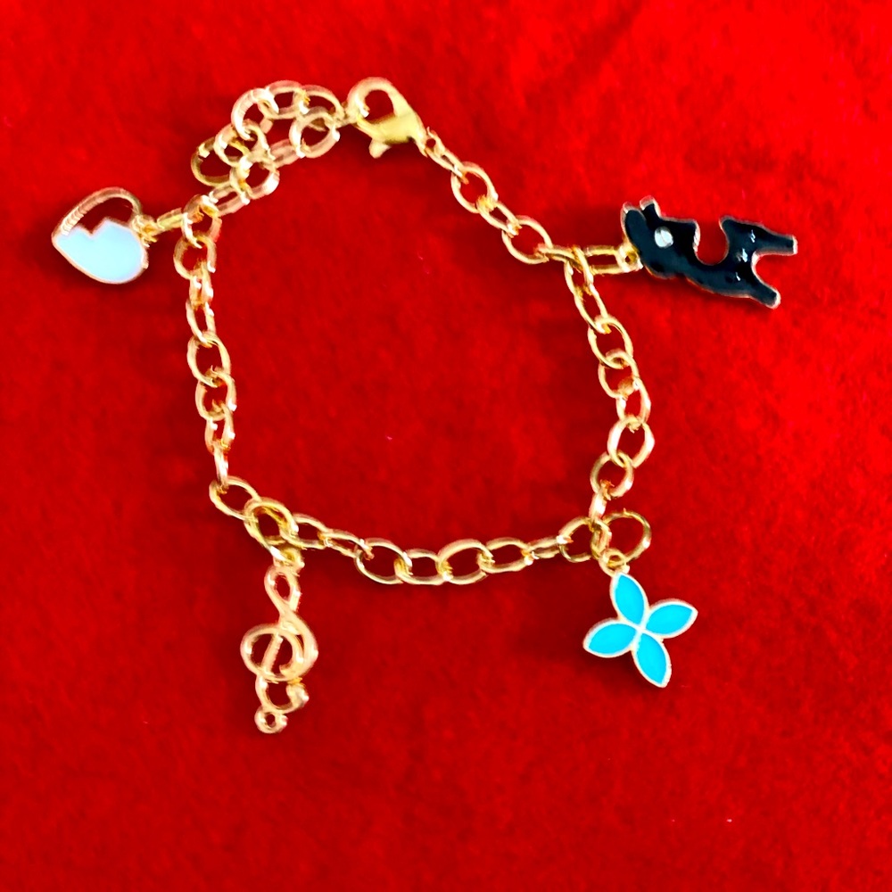 Gold plated charm bracelet